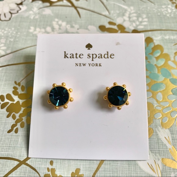 Kate Spade Flying Colors Blue Bezel Stud Earrings - Picture 4 of 6